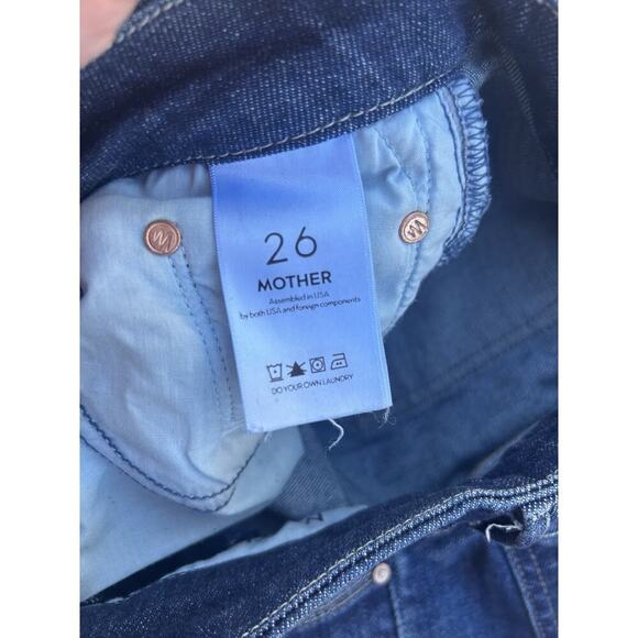 Mother Looker Blue Jean Clean Sweep 26 Stretch Skinny Ankle Distress Dark - Picture 3 of 6